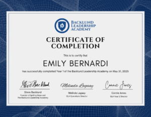 Backlund Leadership Academnt Certificate