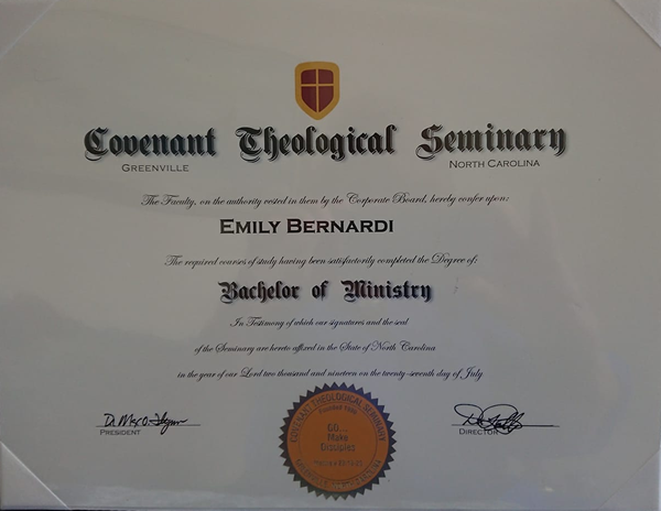 Covenant Theological Seminary Diploma